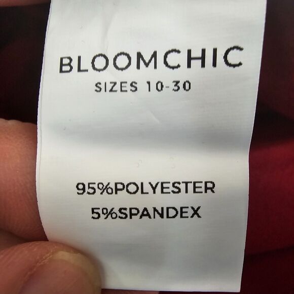 Bloomchic Blouse Women's Large Short Sleeve V-Neck Lace Accent Red Scarlet NWT - Picture 5 of 8